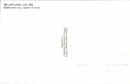 Ak Frachtschiff, MS Uppland
