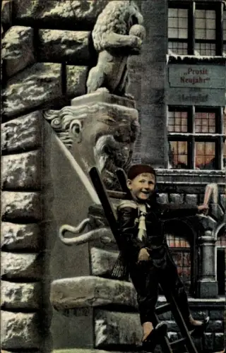 Ak Glückwunsch Neujahr, Schornsteinfeger