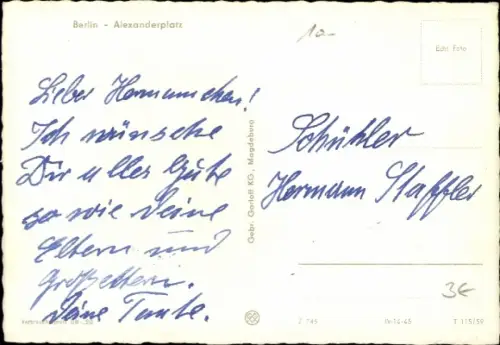 Ak Berlin Mitte, Alexanderplatz