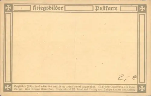 Künstler Ak Bergen C., Deutsches U-Boot hält Boot an 