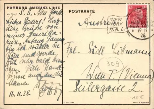 Ak Dampfer der Hamburg Amerika Linie, HAPAG