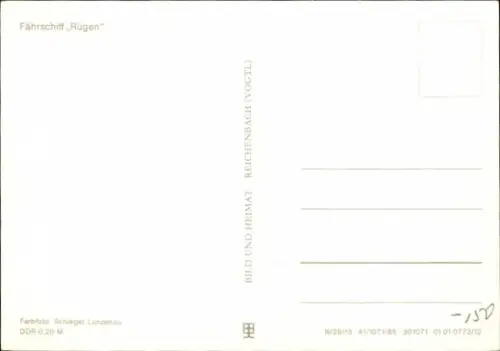 Ak Fährschiff Rügen vor Sassnitz auf der Insel Rügen, Steuerbord
