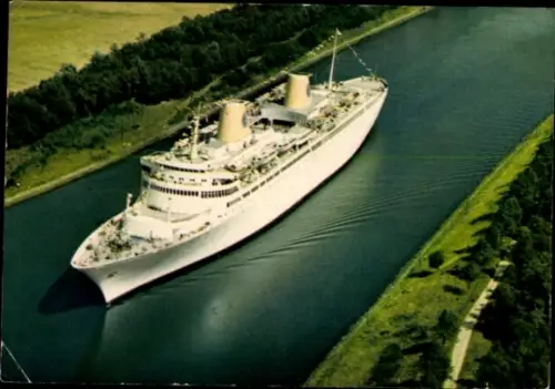 Ak Dampfer der Swedish American Line im Nord Ostsee Kanal, Kungsholm