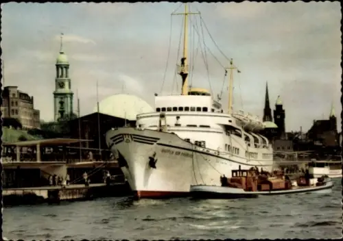 Ak St. Pauli, Hamburger Hafen, Seebäderschiff Wappen von Hamburg