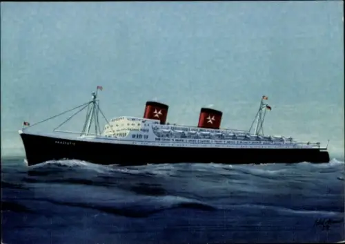 Künstler Ak Dampfschiff SS Hanseatic, Hamburg Atlantic Line, HAL