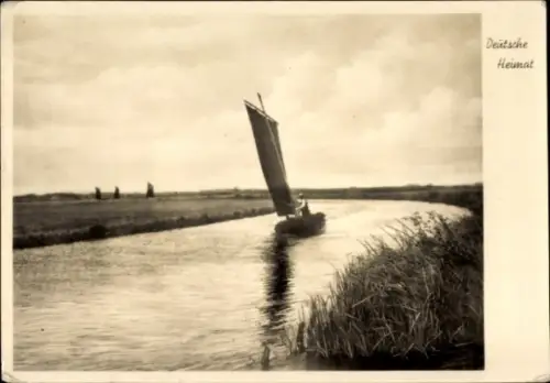 Ak Deutsche Heimat, Segelboot