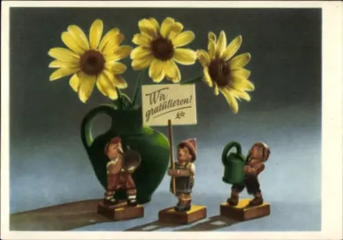 Ak Glückwunsch, Blumen