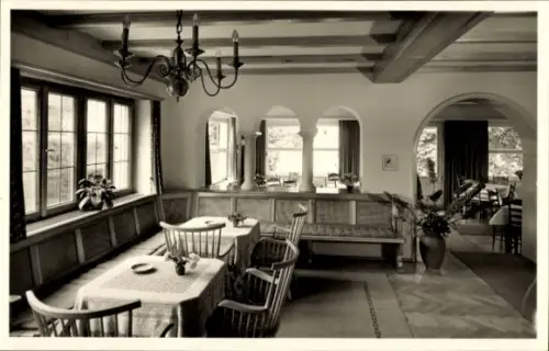 Ak Langenargen Bodensee, Strandpension Seerose, Innenansicht, Emma Manz