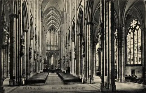 Ak Köln am Rhein, Dom, Inneres, Mittelschiff