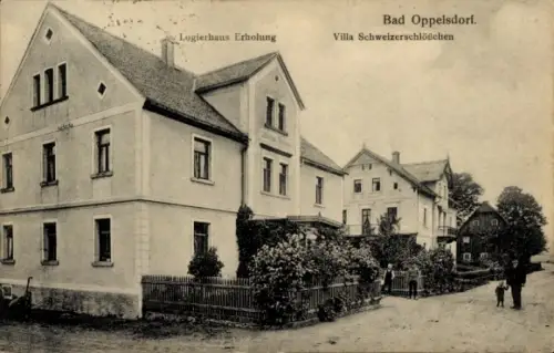 Ak Opolno Zdrój Bad Oppelsdorf Bogatynia Reichenau Schles., Haus Erholung, Villa Schweizerschlößchen
