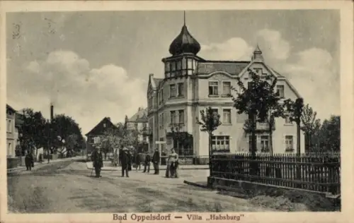 Ak Opolno Zdrój Bad Oppelsdorf Bogatynia Reichenau Schlesien, Villa Habsburg