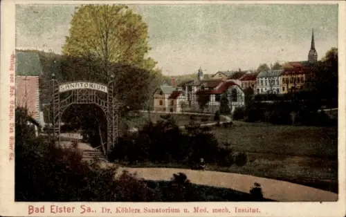 Ak Bad Elster im Vogtland, Sanatorium,  Dr. Köhlers Sanatorium, Institut, Landschaft