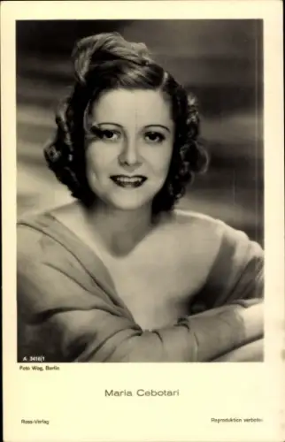 Ak Schauspielerin und Opernsängerin Maria Cebotari, Portrait