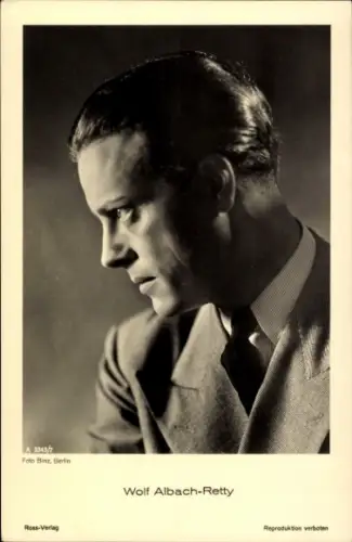 Ak Schauspieler Wolf Albach Retty, Portrait, Profil