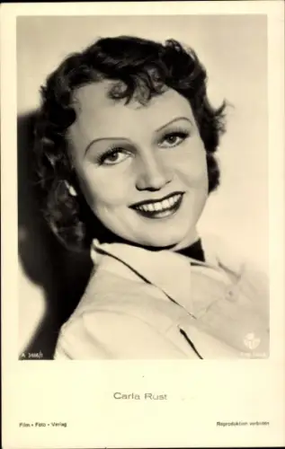 Ak Schauspielerin Carla Rust, Portrait, Autogramm