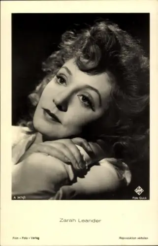 Ak Schauspielerin und Sängerin Zarah Leander, Portrait