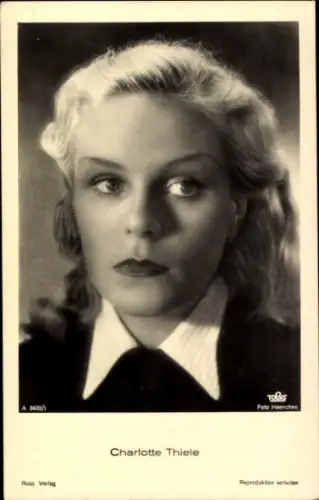 Ak Schauspielerin Charlotte Thiele, Portrait