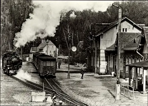 Ak Oybin in Sachsen, Bahnhof, Schmalspurbahn