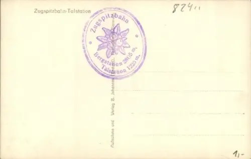 Ak Talstation der Tiroler Zugspitzbahn in Ehrwald Tirol