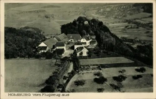 Ak Stahringen Radolfzell am Bodensee, Burg Homburg, Fliegeraufnahme