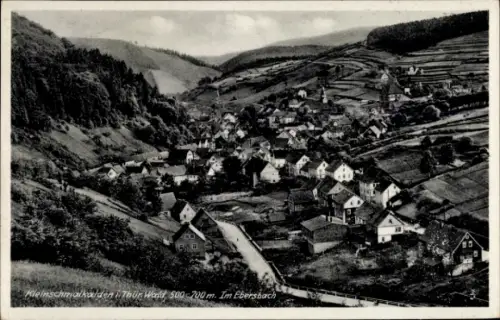 Ak Kleinschmalkaden im Thüringer Wald, Gesamtansicht, Im Ebersbach