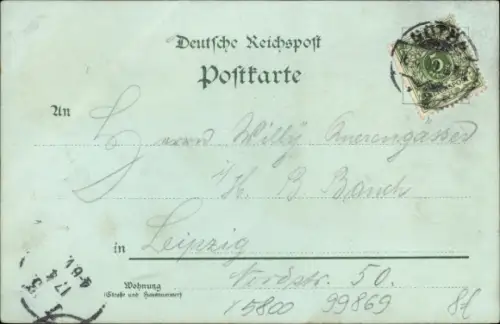 Mondschein Litho Gotha in Thüringen, Neumarkt, St. Margarethen-Kirche, Orangerie