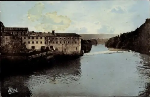 Ak Montricoux Tarn et Garonne, Le Moulin, La Chaussee