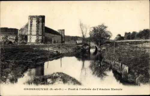 Ak Grosrouvre Yvelines, Pont a l'Entree de l'Ancien Manoir