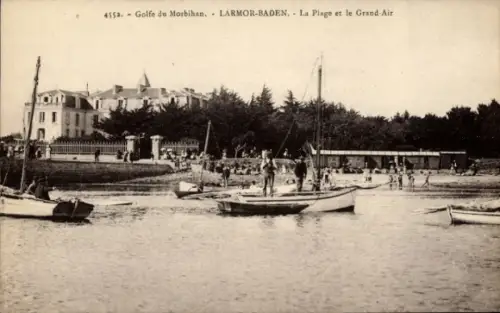 Ak Larmor Morbihan, Baden, Strand, Grand-Air