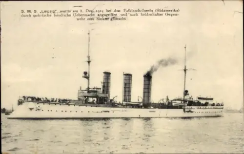 Ak Deutsches Kriegsschiff, SMS Leipzig, Kaiserliche Marine