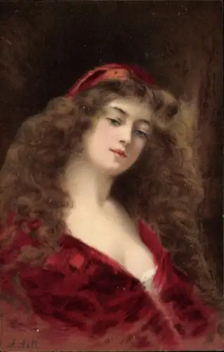 Künstler Ak Asti, Angelo, Portrait einer jungen Frau