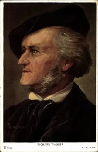 Künstler Ak Herrmann, A., Richard Wagner, Deutscher Komponist, Dramatiker und Dirigent