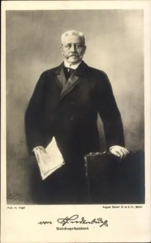 Künstler Ak Vogel, Hugo, Reichspräsident Generalfeldmarschall Paul von Hindenburg