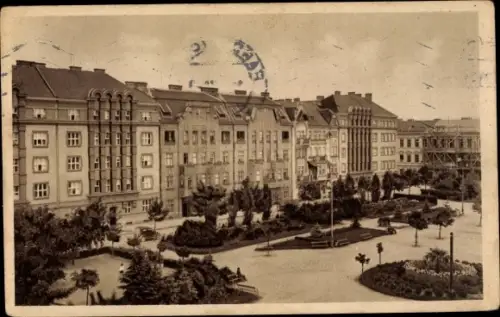 Ak Pardubice Pardubitz Stadt, Namesti csl. Legii, Platz, Gebäude