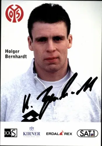Autogrammkarte Fußballer Holger Bernhardt, 1. FSV Mainz 05, Autogramm