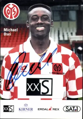 Autogrammkarte Fußballer Michael Osei, 1. FSV Mainz 05, Autogramm