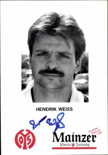 Autogrammkarte Fußballer Hendrik Weiss, 1. FSV Mainz 05, Autogramm