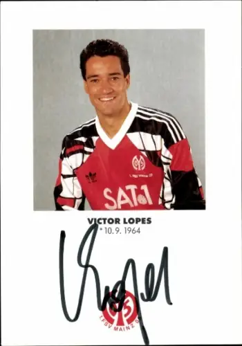 Autogrammkarte Fußballer Victor Lopes, 1. FSV Mainz 05, Autogramm