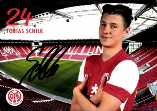 Autogrammkarte Fußballer Tobias Schilk, 1. FSV Mainz 05, Autogramm