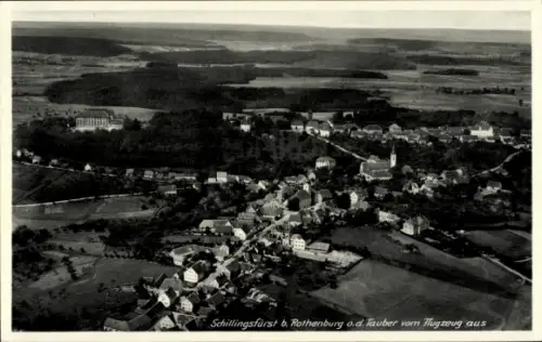 Ak Schillingsfürst in Mittelfranken, Luftaufnahme von Schillingsfürst, Rothenburg, Landschaft, Sc