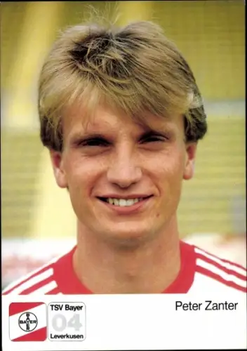 Autogrammkarte Fußballer Peter Zanter, Bayer 04 Leverkusen