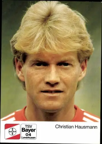 Autogrammkarte Fußballer Christian Hausmann, Bayer 04 Leverkusen