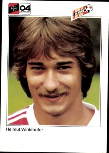 Autogrammkarte Fußballer Helmut Winklhofer, Bayer 04 Leverkusen