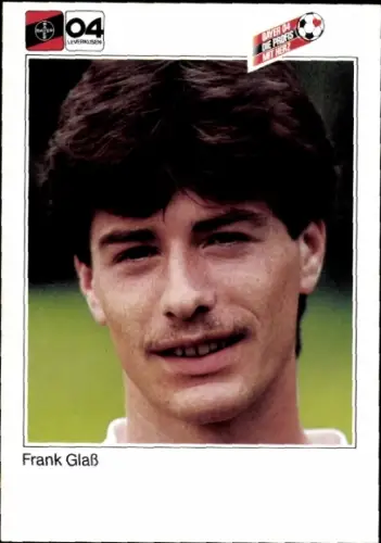 Autogrammkarte Fußballer Frank Glaß, Bayer 04 Leverkusen