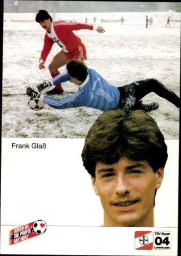 Autogrammkarte Fußballer Frank Glaß, Bayer 04 Leverkusen