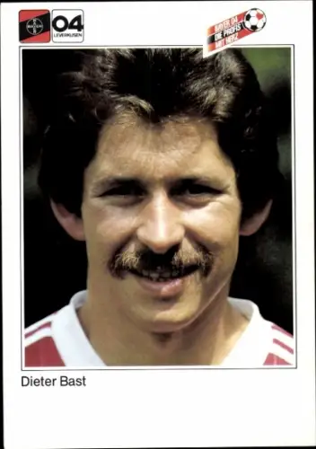Autogrammkarte Fußballer Dieter Bast, Bayer 04 Leverkusen