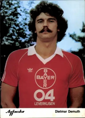 Autogrammkarte Fußballer Dietmar Demuth, Bayer 04 Leverkusen