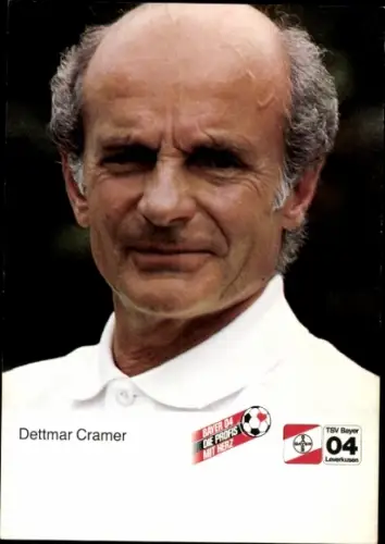 Autogrammkarte Cheftrainer Dettmar Cramer, Bayer 04 Leverkusen
