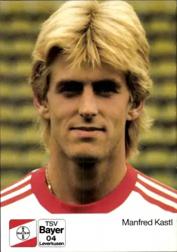 Autogrammkarte Fußballer Manfred Kastl, Bayer 04 Leverkusen