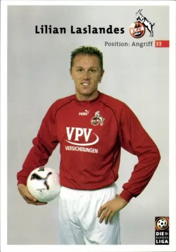 Autogrammkarte Fußballer Lilian Laslandes, 1. FC Köln